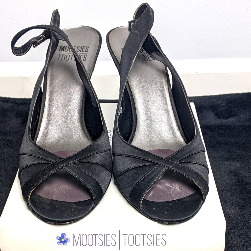 Satin strap heels